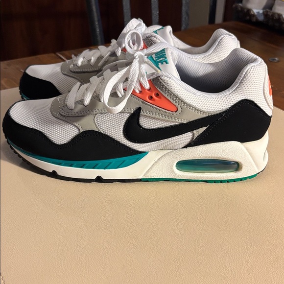 Nike White Black Teal Coral Accent Air Max Sneakers - Picture 5 of 9